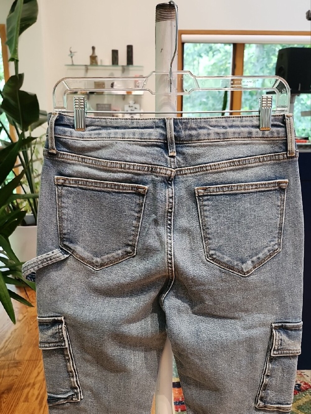 DRIFTWOOD Farrah Embroidered Cargo Flare Jeans - Savannah Wash - NWT - Picture 8 of 12
